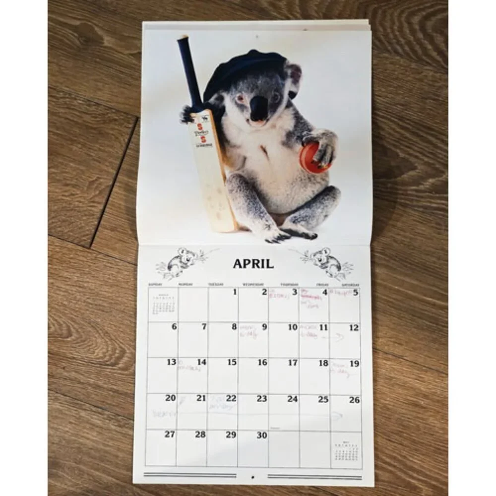 1986 Qantas Koala Calendar Sydney the Koala 12x12 Vintage Australia Airline Art